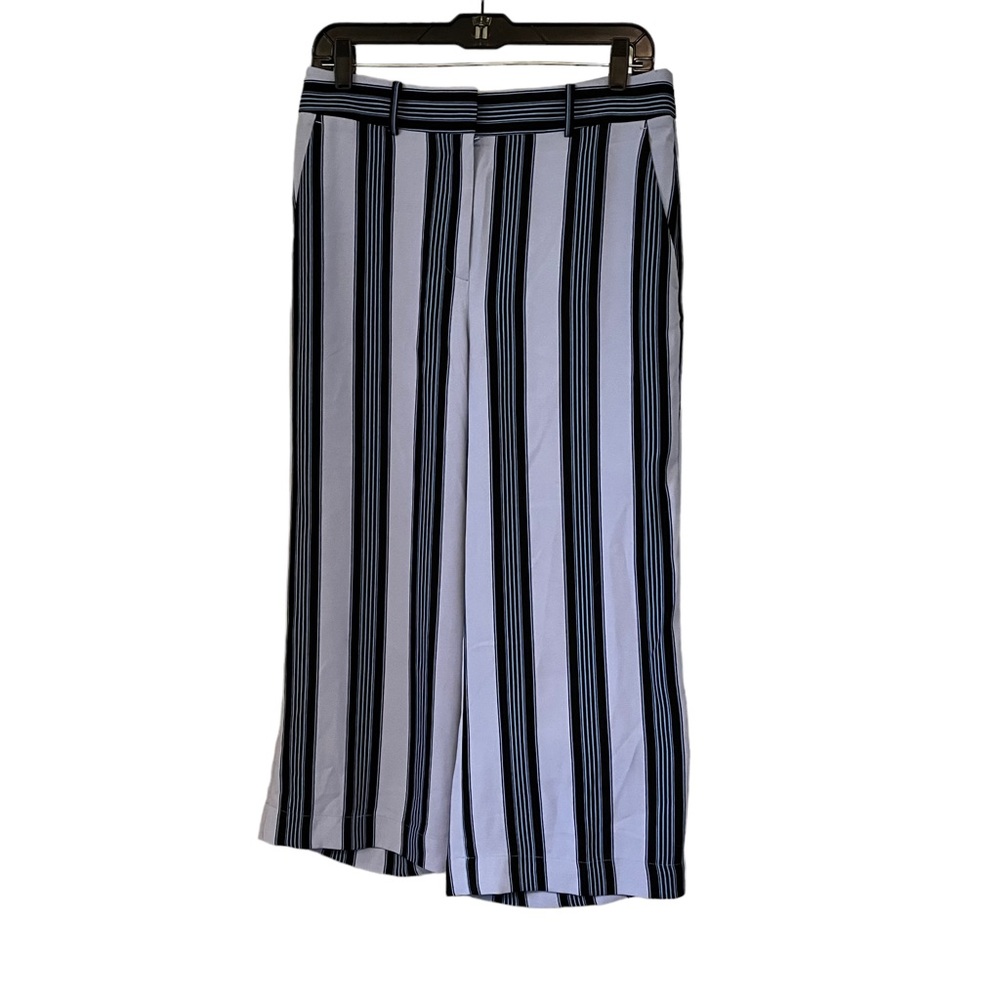 Ann Taylor LOFT Striped Crop Wide Leg Trousers, Sz 8P (missing tie sash) - Picture 6 of 12